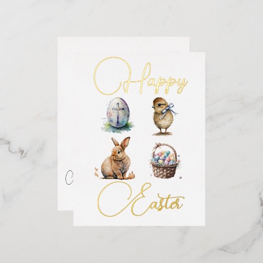 イースターフォイルホリデーポストカード 箔シーズンポストカード (正面/裏面)