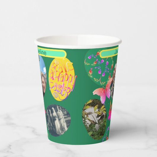 イースターフォトエッグ付/ネーム紙カップ 紙コップ (左)