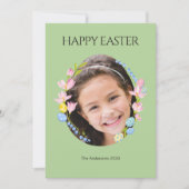 イースターフォトカード(フローラフレーム付き) – 緑 シーズンカード (正面)
