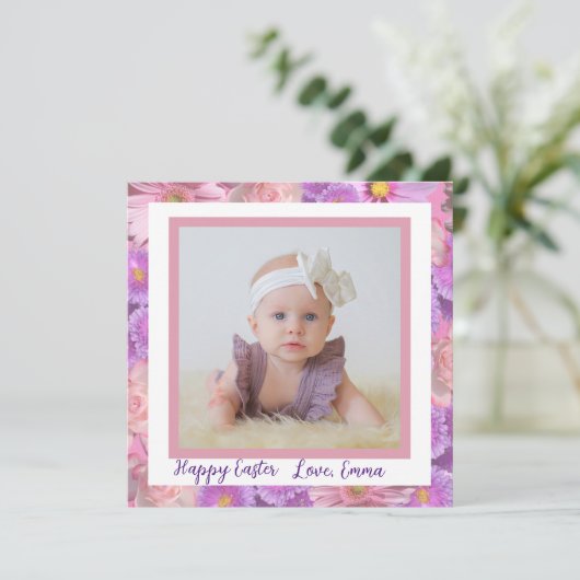 イースターフォトカード、印刷可能およびダウンロード可能 シーズンカード (スタンド正面)