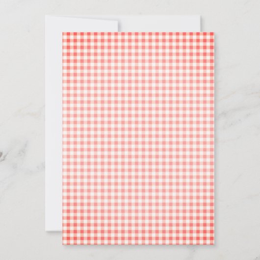 イースターフォークアートバニーラビットピンクギンガムエッグ狩り 招待状 (裏面)