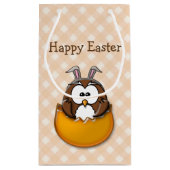 イースターフクロウ – オレンジ スモールペーパーバッグ (裏面)