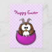 イースターフクロウ – ピンク シーズンポストカード (正面)