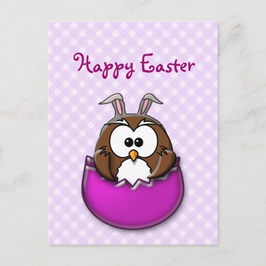 イースターフクロウ – ピンク シーズンポストカード (正面)