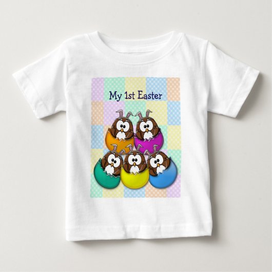 イースターフクロウ – 虹 ベビーTシャツ (正面)