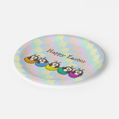 イースターフクロウ-虹 ペーパープレート (アングル)