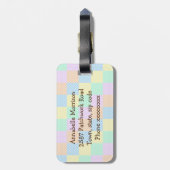 イースターフクロウ – 虹 ラゲッジタグ (裏面縦)