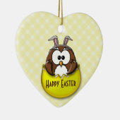 イースターフクロウ – 黄色 セラミックオーナメント (右)