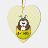 イースターフクロウ – 黄色 セラミックオーナメント (左)