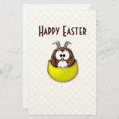 イースターフクロウ – 黄色 便箋 (正面/裏面)