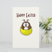 イースターフクロウ – 黄色 便箋 (スタンド正面)