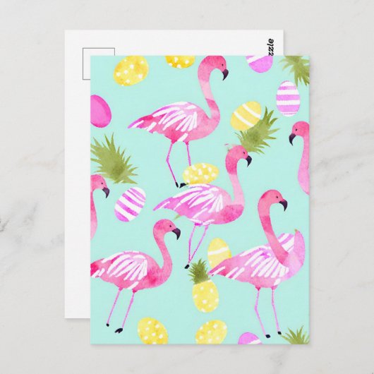 イースターフラミンゴ ポストカード (正面/裏面)