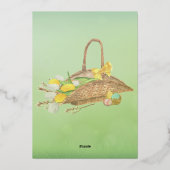 イースターフラワーバスケット感謝していグ・イースター 箔シーズンカード (裏面)