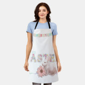 イースターフラワーバント&バニー エプロン (着用した状態)