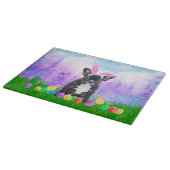 イースターフランスのエッグズバニーチックスとブルドッグ カッティングボード (角)