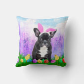 イースターフランスのエッグズバニーチックスとブルドッグ クッション (裏面)