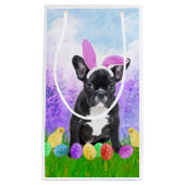 イースターフランスのエッグズバニーチックスとブルドッグ スモールペーパーバッグ (正面)