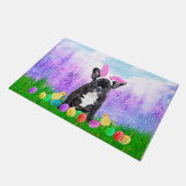 イースターフランスのエッグズバニーチックスとブルドッグ ドアマット (アングル)