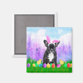 イースターフランスのエッグズバニーチックスとブルドッグ マグネット (正面/裏面)