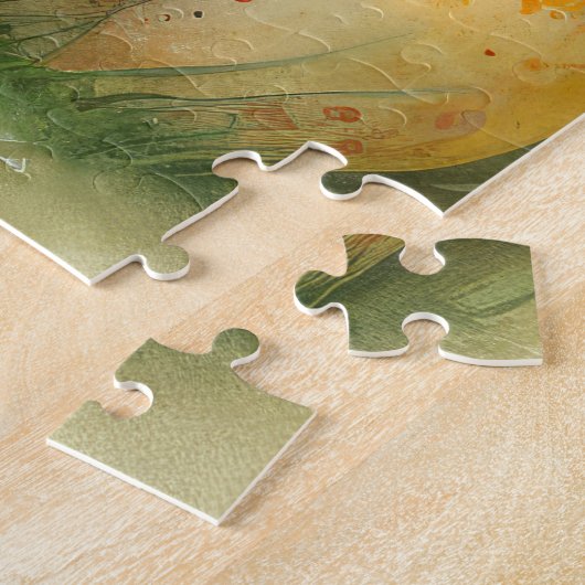 イースターフランスのエッグ付きブルドッグ ジグソーパズル (側面)