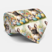 イースターフランスのエッグ付きブルドッグ ネクタイ (ロール)