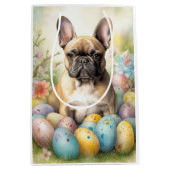 イースターフランスのエッグ付きブルドッグ ミディアムペーパーバッグ (正面)