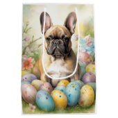 イースターフランスのエッグ付きブルドッグ ミディアムペーパーバッグ (裏面)