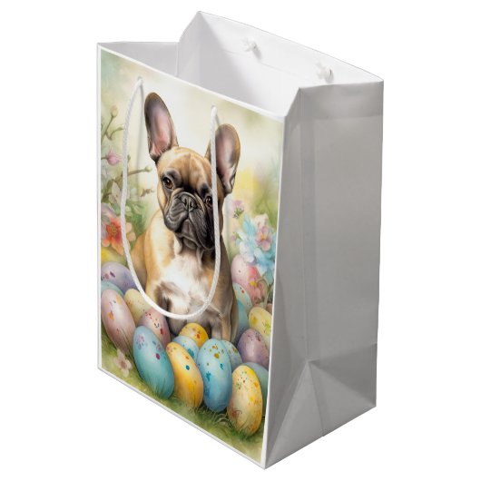 イースターフランスのエッグ付きブルドッグ ミディアムペーパーバッグ (裏面アングル)