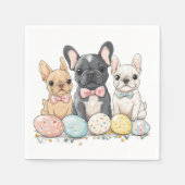 イースターフランスのブルドッグ スタンダードカクテルナプキン (正面)