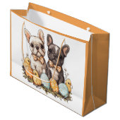 イースターフランスのブルドッグ ラージペーパーバッグ (正面アングル)