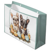 イースターフランスのブルドッグ ラージペーパーバッグ (正面アングル)