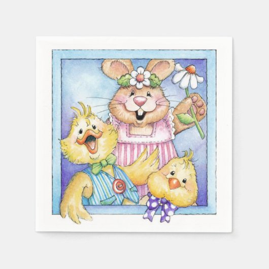 イースターフレンズ – 紙ナプキンス スタンダードカクテルナプキン (正面)