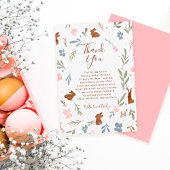 イースターフローラウサギ小さなバニーの赤ちゃんシャワー サンキューカード