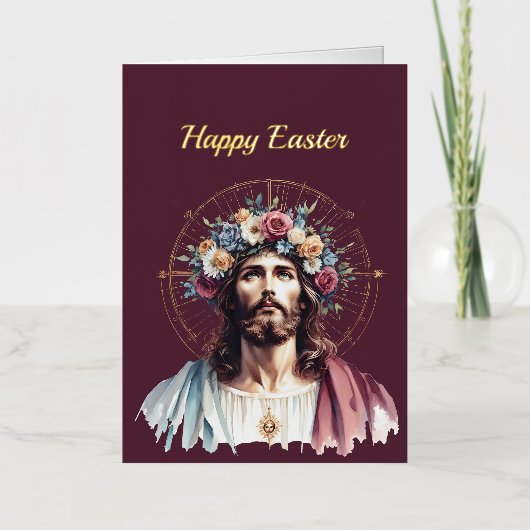 イースターフローラクリスチャンイラストレーション 箔シーズンカード (正面)
