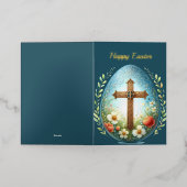 イースターフローラクロス卵イラストレーション 箔シーズンカード (外側レイダウン)
