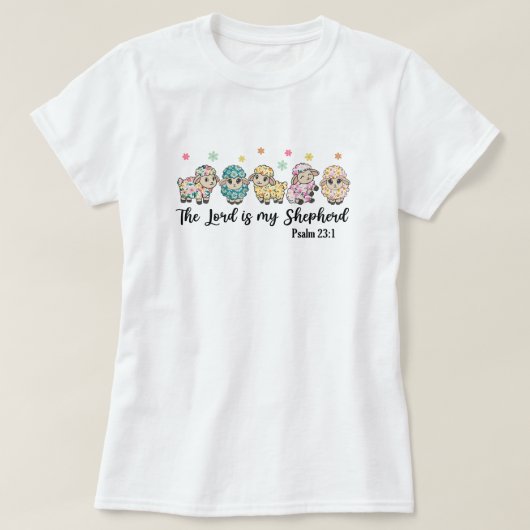 イースターフローラシープクリスチャン Tシャツ (デザイン正面)