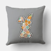 イースターフローラバニーヒョウ縁どハッピーイースター クッション (裏面)