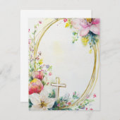 イースターフローラリースとクロス空白の シーズンカード (正面/裏面)