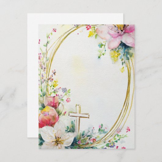 イースターフローラリースとクロス空白の シーズンカード (正面/裏面)