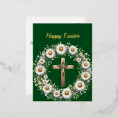 イースターフローラリースクロスイラストレーション 箔シーズンポストカード (正面/裏面)