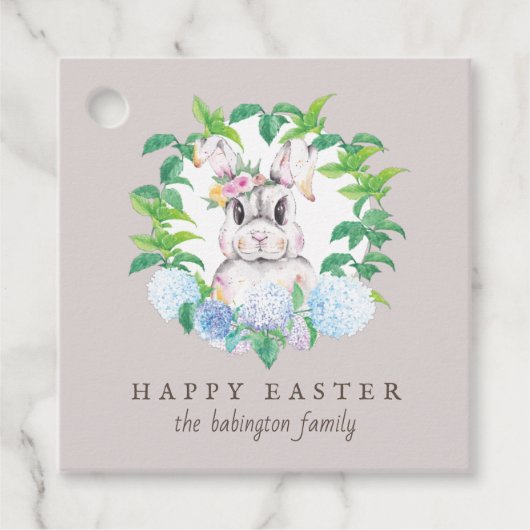 イースターフローラリース パーソナライズされた フェイバータグ (正面)