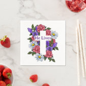 イースターフローラ十字架 スタンダードカクテルナプキン (インサイチュ)