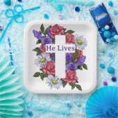 イースターフローラ十字架 ペーパープレート (パーティー)