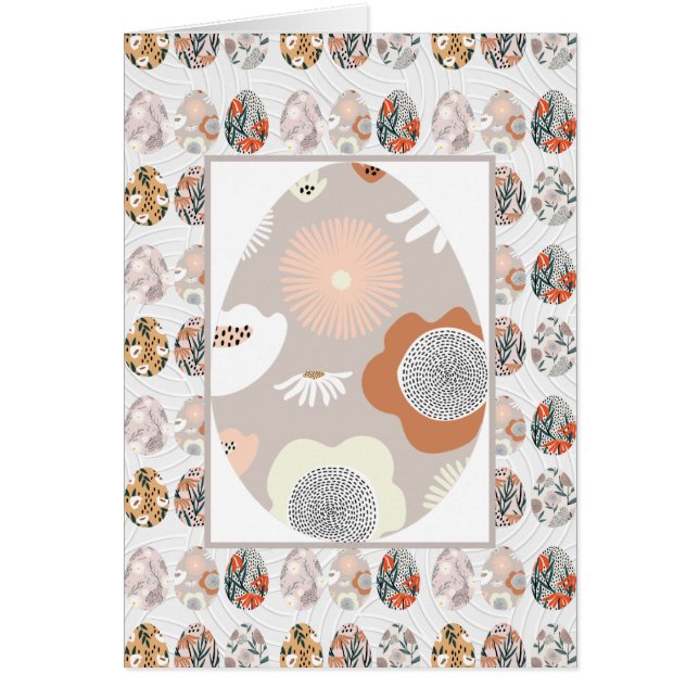 イースターフローラ卵エレガント折りグリーティングカード (正面)