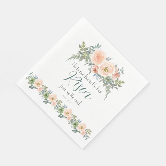 イースターフローラ彼は聖なる書物、 経典水の色を上昇した スタンダードランチョンナプキン (角)