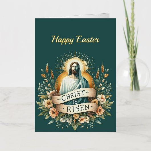 イースターフローラ復活クリスチャンイラストレーション 箔シーズンカード (正面)