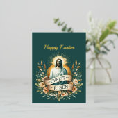イースターフローラ復活クリスチャンイラストレーション 箔シーズンポストカード (立ち正面)