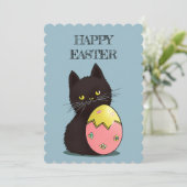 イースターブラックキャットフラットホリデーカード シーズンカード (スタンド正面)