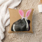 イースターブラック&ホワイトのモルモット クッション (ブランケット)