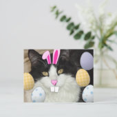 イースターブラック&ホワイトキャット シーズンポストカード (スタンド正面)